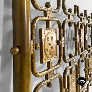 Brass headboard for a double bed by Atelier Borsani Varedo, 1950s