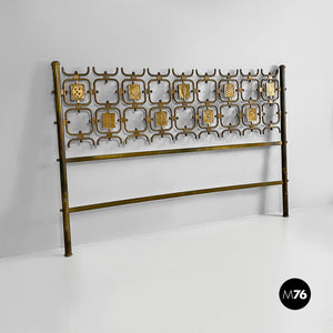 Brass headboard for a double bed by Atelier Borsani Varedo, 1950s