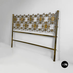 Brass headboard for a double bed by Atelier Borsani Varedo, 1950s