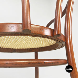 Vienna straw Thonet chairs with armrests, 1950s