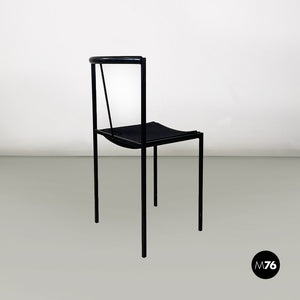 Black metal and rubber chair by Maurizio Peregalli for Zeus, 1984