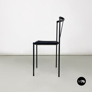 Black metal and rubber chair by Maurizio Peregalli for Zeus, 1984