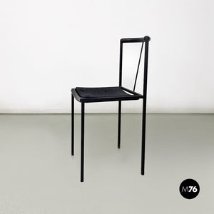 Black metal and rubber chair by Maurizio Peregalli for Zeus, 1984