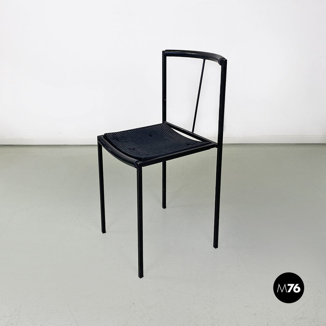 Black metal and rubber chair by Maurizio Peregalli for Zeus, 1984