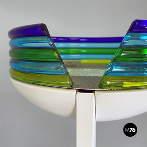 Metal and multicolor Murano glass L670 floor lamp by Roberto Pamio for Leucos, 1980s