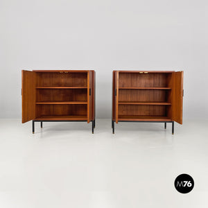 Teak and metal details sideboards, 1960s