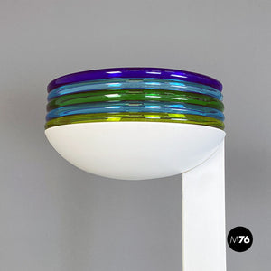 Metal and multicolor Murano glass L670 floor lamp by Roberto Pamio for Leucos, 1980s