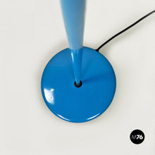 Load image into Gallery viewer, Light-blue metal and glass floor lamp, 1980s
