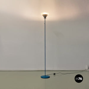 Light-blue metal and glass floor lamp, 1980s