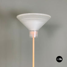 将图片加载到图库查看器，Light-pink metal and glass floor lamp, 1980s
