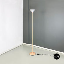 画像をギャラリービューアに読み込む, Light-pink metal and glass floor lamp, 1980s
