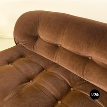 Load image into Gallery viewer, Brown velvet and metal Soriana sofa by Afra and Tobia Scarpa for Cassina, 1970s
