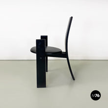 将图片加载到图库查看器，Black wood Golem chairs by Vico Magistretti for Carlo Poggi Pavia, 1968
