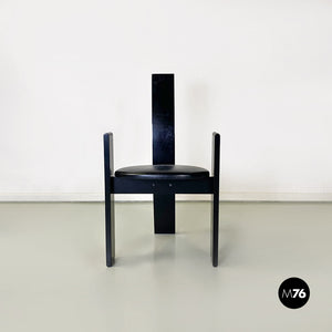 Black wood Golem chairs by Vico Magistretti for Carlo Poggi Pavia, 1968