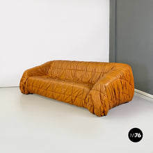 画像をギャラリービューアに読み込む, Caramel leather Piumino sofa by De Pas, D&#39;Urbino and Lomazzi for Dall&#39;Oca, 1970s
