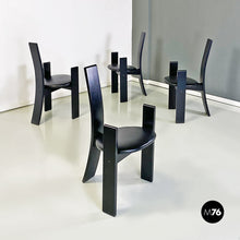 Load image into Gallery viewer, Black wood Golem chairs by Vico Magistretti for Carlo Poggi Pavia, 1968
