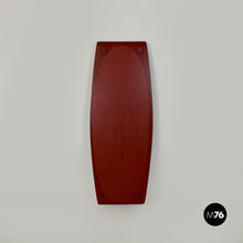 Load image into Gallery viewer, Oval, brick red, curved wood wall mirror, 1970s
