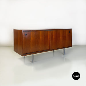 Teak and metal sideboard with sliding doors by Poltronova, 1970s