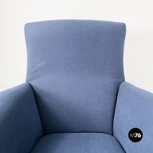 Load image into Gallery viewer, Blue armchairs with tubular black metal, 1960s
