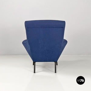 Blue armchairs with tubular black metal, 1960s