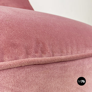 Pink velvet armchair, 1950s
