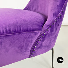 Load image into Gallery viewer, Purple velvet armchairs, 1950s
