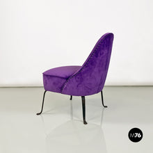 将图片加载到图库查看器，Purple velvet armchairs, 1950s
