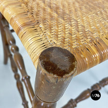 将图片加载到图库查看器，Walnut lacquered wood and wicker Chiavari chairs, 1950s
