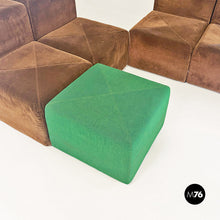 将图片加载到图库查看器，Brown and green modular sofa Sistema 61 by Giancarlo Piretti for Anonima Castelli, 1970s
