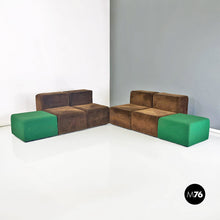 Charger l&#39;image dans la galerie, Brown and green modular sofa Sistema 61 by Giancarlo Piretti for Anonima Castelli, 1970s
