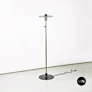 Steel and crystal BST23 floor lamp by Gyula Pap for Tecnolumen, 1970s