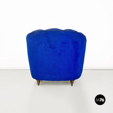 将图片加载到图库查看器，Blue shell-shaped armchairs, 1950s
