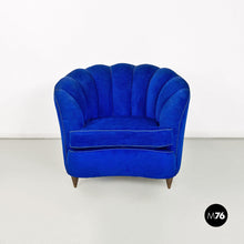 将图片加载到图库查看器，Blue shell-shaped armchairs, 1950s
