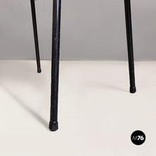 Load image into Gallery viewer, Blue plastic and black metal footrest or stool, 1960s
