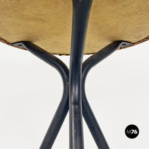 Brown sky and black metal stools, 1960s