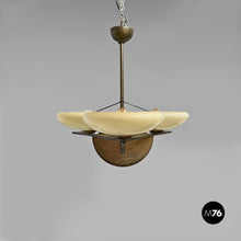 将图片加载到图库查看器，Chandelier in brass and glass, 1930s
