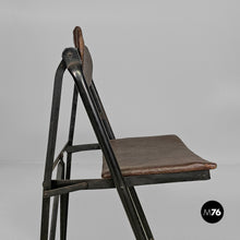 Charger l'image dans la galerie, Folding chair in leather and metal, 1980s
