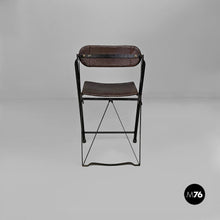 Charger l'image dans la galerie, Folding chair in leather and metal, 1980s
