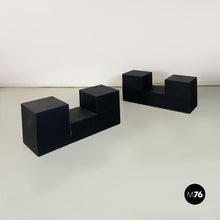 画像をギャラリービューアに読み込む, Black plastic modular coffee table Gli Scacchi by Mario Bellini for B&amp;B Italia, 1971
