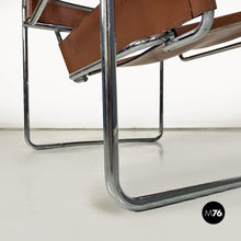 Load image into Gallery viewer, Steel and brown leather Wassily chair by Marcel Breuer for Knoll International, 1970s
