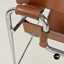 Load image into Gallery viewer, Steel and brown leather Wassily chair by Marcel Breuer for Knoll International, 1970s
