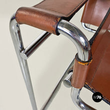 Load image into Gallery viewer, Steel and brown leather Wassily chair by Marcel Breuer for Knoll International, 1970s
