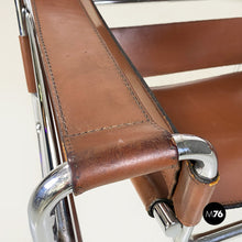 Load image into Gallery viewer, Steel and brown leather Wassily chair by Marcel Breuer for Knoll International, 1970s
