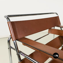 Load image into Gallery viewer, Steel and brown leather Wassily chair by Marcel Breuer for Knoll International, 1970s
