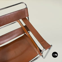 Load image into Gallery viewer, Steel and brown leather Wassily chair by Marcel Breuer for Knoll International, 1970s
