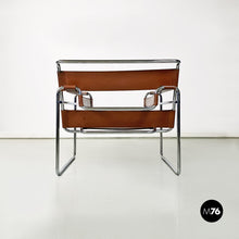 Load image into Gallery viewer, Steel and brown leather Wassily chair by Marcel Breuer for Knoll International, 1970s
