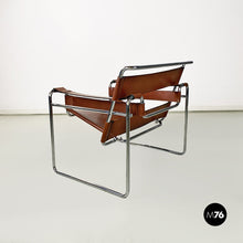 Load image into Gallery viewer, Steel and brown leather Wassily chair by Marcel Breuer for Knoll International, 1970s
