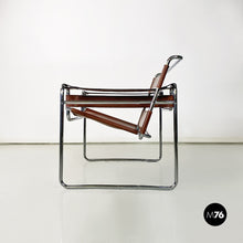 Load image into Gallery viewer, Steel and brown leather Wassily chair by Marcel Breuer for Knoll International, 1970s
