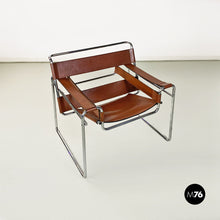 Load image into Gallery viewer, Steel and brown leather Wassily chair by Marcel Breuer for Knoll International, 1970s
