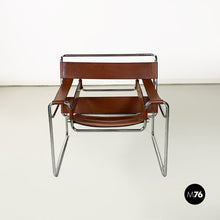 Load image into Gallery viewer, Steel and brown leather Wassily chair by Marcel Breuer for Knoll International, 1970s
